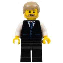 Black Vest with Blue Striped Tie, Black Legs, White Arms, Dark Tan Male Hair, Dark Tan Beard – ГРАДСКИ