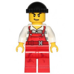 Police - City Bandit Male with Red Overalls, Black Knit Cap, Lopsided Open Mouth Smile – ГРАДСКИ