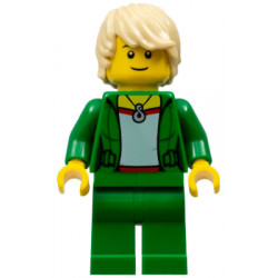 Saxophone Player - Female, Green Jacket with Necklace, Green Legs, Tan Hair Tousled with Side Part, Black Eyebrows – ГРАДСКИ