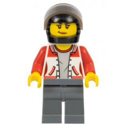 ATV Driver - Female, Jacket with Number 8 on Back, Dark Bluish Gray Legs, Black Helmet – ГРАДСКИ