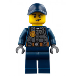 Police - City Officer with Dark Bluish Gray Vest with Badge and Radio, Dark Blue Legs, Dark Blue Cap – ГРАДСКИ