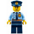 Police - City Shirt with Dark Blue Tie and Gold Badge, Dark Tan Belt with Radio, Dark Blue Legs, Police Hat with Gold Badge, Lopsided Grin – ГРАДСКИ