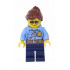 Police - City Officer Female, Bright Light Blue Shirt with Badge and Radio, Dark Blue Legs, Reddish Brown Ponytail and Swept Sideways Fringe – ГРАДСКИ
