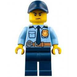 Police - City Shirt with Dark Blue Tie and Gold Badge, Dark Tan Belt with Radio, Dark Blue Legs, Dark Blue Cap with Hole – ГРАДСКИ