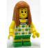 Child - Girl, White Halter Top with Green Apples and Lime Spots, Bright Green Short Legs with Molded Yellow Stripes, Dark Orange Long Hair, Freckles – ГРАДСКИ