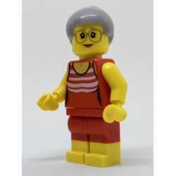 Beachgoer - Gray Female Hair and Red Old-Fashioned Swimsuit – ГРАДСКИ