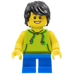 Beachgoer - Boy, Lime Hoodie and Blue Legs – ГРАДСКИ