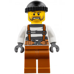 Police - Jail Prisoner Overalls 621 Prison Stripes, Dark Orange Legs, Black Knit Cap, Beard – ГРАДСКИ