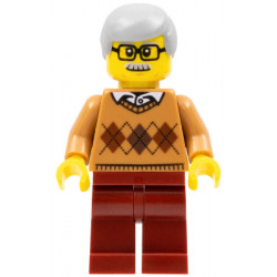 City Newsstand Visitor - Medium Nougat Argyle Sweater, Dark Red Legs, Light Bluish Gray Hair – ГРАДСКИ