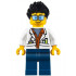 City Jungle Scientist - White Lab Coat with Test Tubes, Dark Blue Legs, Black Ruffled Hair – ГРАДСКИ