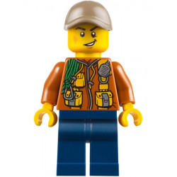 City Jungle Explorer - Dark Orange Jacket with Pouches, Dark Blue Legs, Dark Tan Cap with Hole, Scuff Mark – ГРАДСКИ