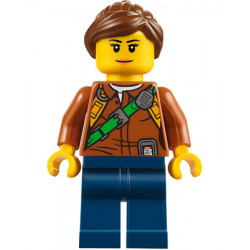 City Jungle Explorer Female - Dark Orange Shirt with Green Strap, Dark Blue Legs, Reddish Brown Ponytail and Swept Sideways Fringe – ГРАДСКИ