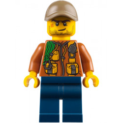 City Jungle Explorer - Dark Orange Jacket with Pouches, Dark Blue Legs, Dark Tan Cap with Hole, Crooked Smile and Scar – ГРАДСКИ