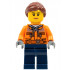 Cargo Center Worker - Female, Orange Safety Jacket, Reflective Stripe, Sand Blue Hoodie, Dark Blue Legs, Reddish Brown Hair, Peach Lips – ГРАДСКИ
