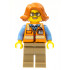 Cargo Office Worker - Orange Safety Vest with Reflective Stripes, Dark Tan Legs, Dark Orange Female Hair Short Swept Sideways, Glasses – ГРАДСКИ