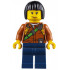 City Jungle Explorer Female - Dark Orange Shirt with Green Strap, Dark Blue Legs, Black Bob Cut Hair, Peach Lips Lopsided Smile – ГРАДСКИ