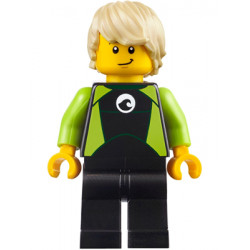 Coast Guard City - Surfer in Black and Lime Wetsuit, Tan Wavy Hair – ГРАДСКИ
