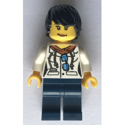 City Jungle Scientist Female - White Lab Coat with Sunglasses, Dark Blue Legs, Black Tousled Hair – ГРАДСКИ