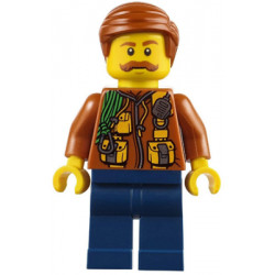 City Jungle Explorer - Dark Orange Jacket with Pouches, Dark Blue Legs, Dark Orange Smooth Hair, Moustache – ГРАДСКИ