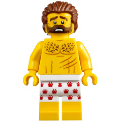 Mountain Police - Crook Male Bare Chest, White Underwear with Red Pawprints Pattern – ГРАДСКИ