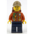 City Jungle Explorer - Dark Orange Jacket with Pouches, Dark Blue Legs, Dark Tan Cap with Hole, Smirk and Stubble Beard with Backpack – ГРАДСКИ