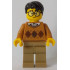 Medium Nougat Argyle Sweater, Dark Tan Legs, Black Hair, Large Round Glasses – ГРАДСКИ
