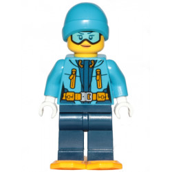 Arctic Explorer - Female, Dark Blue Legs, Dark Azure Beanie, Medium Azure Ski Goggles, Bright Light Orange Snowshoes – ГРАДСКИ