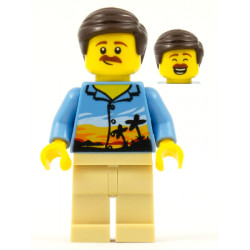 Hiker, Male Parent, Palm Tree Shirt, Moustache, Dark Brown Smooth Hair – ГРАДСКИ