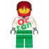 Race Car Driver, White Octan Racing Suit with Silver Zipper, Red Helmet with Trans-Brown Visor, Lopsided Smile – ГРАДСКИ
