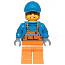 Overalls with Safety Stripe Orange, Orange Legs, Blue Short Bill Cap, Dark Tan Angular Beard – ГРАДСКИ
