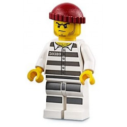 Sky Police - Jail Prisoner 50380 Prison Stripes, Stubble, Dark Red Knit Cap – ГРАДСКИ