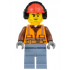 Construction Worker - Male, Orange Safety Vest, Reflective Stripes, Reddish Brown Shirt, Sand Blue Legs, Red Construction Helmet with Black Ear Protectors / Headphones, Stubble – ГРАДСКИ