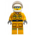 Fire - Reflective Stripes, Bright Light Orange Suit, White Helmet, Safety Glasses, Peach Lips Closed Mouth Smile – ГРАДСКИ