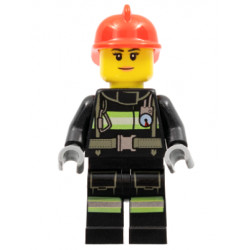 Fire - Reflective Stripes with Utility Belt, Red Fire Helmet, Peach Lips Closed Mouth Smile – ГРАДСКИ