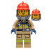 Fire - Reflective Stripes, Dark Tan Suit, Red Fire Helmet, Open Mouth with Peach Lips and Dirty Face, Breathing Neck Gear with Blue Air Tanks – ГРАДСКИ