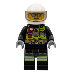 Fire - Reflective Stripes, Black Suit, White Helmet, Silver Sunglasses – ГРАДСКИ