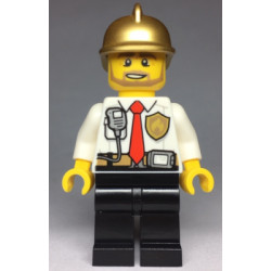 Fire - White Shirt with Tie and Belt and Radio, Black Legs, Gold Fire Helmet – ГРАДСКИ