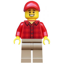 Popcorn Vendor - Male, Red Plaid Flannel Shirt, Dark Tan Legs, Red Cap – ГРАДСКИ