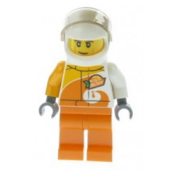 Desert Rally Racer Driver with Orange 'ViTA RUSH' Logo and Dark Tan Eyebrows – ГРАДСКИ