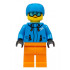 Skier Female, Dark Azure Jacket and Helmet, Goggles with Peach Lips – ГРАДСКИ