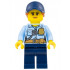 Police - City Officer Female, Bright Light Blue Shirt with Badge and Radio, Dark Blue Legs, Dark Blue Cap with Dark Orange Ponytail – ГРАДСКИ