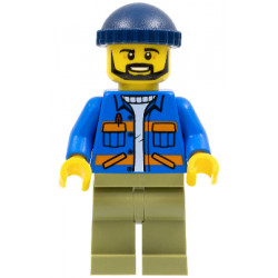 Dock Worker, Male, Blue Jacket with Diagonal Lower Pockets and Orange Stripes, Olive Green Legs, Dark Blue Knit Cap – ГРАДСКИ