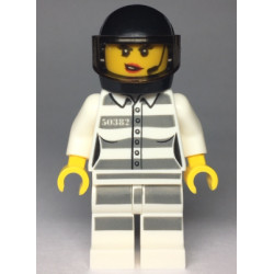 Sky Police - Jail Prisoner 50382 Prison Stripes, Female, Scowl with Red Lips and Open Mouth, Black Helmet – ГРАДСКИ