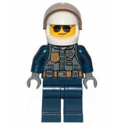 Police - City Pilot, Jacket with Dark Bluish Gray Vest, Dark Blue Legs, White Helmet, Sunglasses – ГРАДСКИ