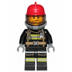 Fire - Reflective Stripes, Stubble Beard, Red Helmet, Breathing Neck Gear with Blue Air Tanks – ГРАДСКИ