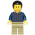 Dad - Dark Blue Plaid Button Shirt, Olive Green Legs, Black Hair Male with Coiled Texture – ГРАДСКИ