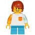 Boy, Freckles, White Shirt with Orange Pocket, Dark Azure Short Legs, Dark Orange Hair Tousled with Side Part – ГРАДСКИ