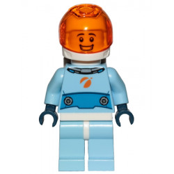 Astronaut - Male, Bright Light Blue Spacesuit with Blue Belt, Trans Orange Large Visor, Open Mouth Smile – ГРАДСКИ