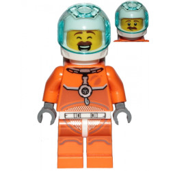 Astronaut - Male, Orange Spacesuit with Dark Bluish Gray Lines, Trans Light Blue Large Visor, Large Smile with Eyes Closed and Smirk – ГРАДСКИ