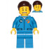 Astronaut - Male, Blue Jumpsuit, Dark Brown Hair Short Combed Sideways Part Left, Scared and Lopsided Smile – ГРАДСКИ